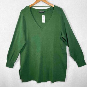 Lane Bryant NWT Green V-Neck Sweater Womens Size 18/20